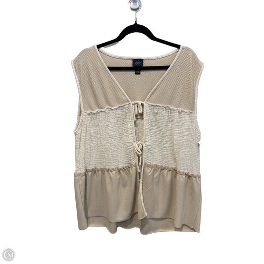 Top Sleeveless By Daytrip In Cream, Size: 2x