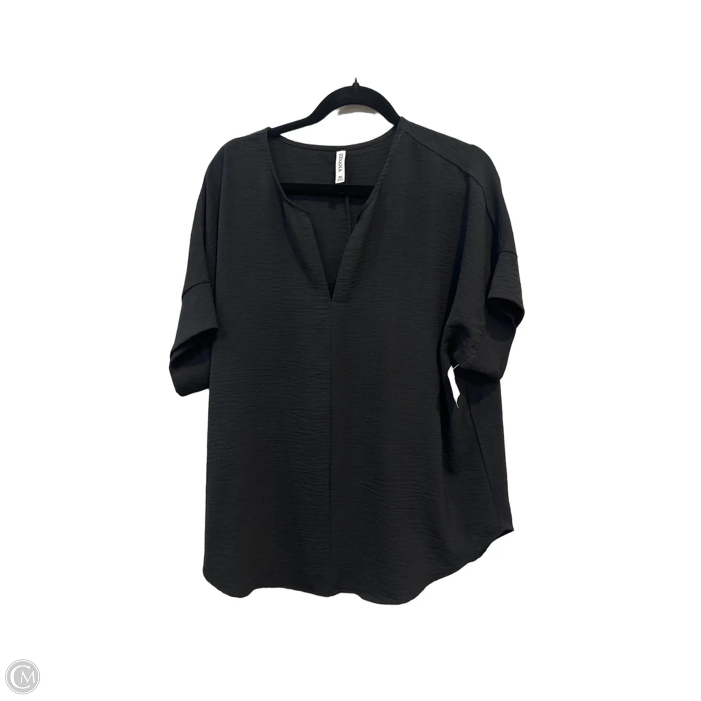 Top Short Sleeve By Zenana In Black, Size: Xl