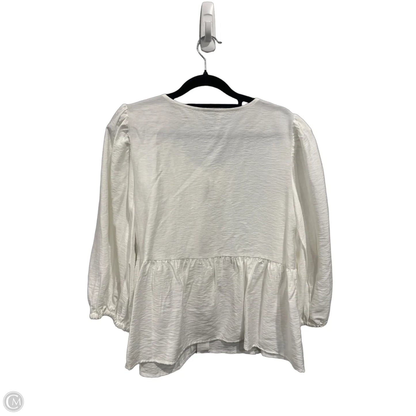 Top Long Sleeve By A New Day In White, Size: M