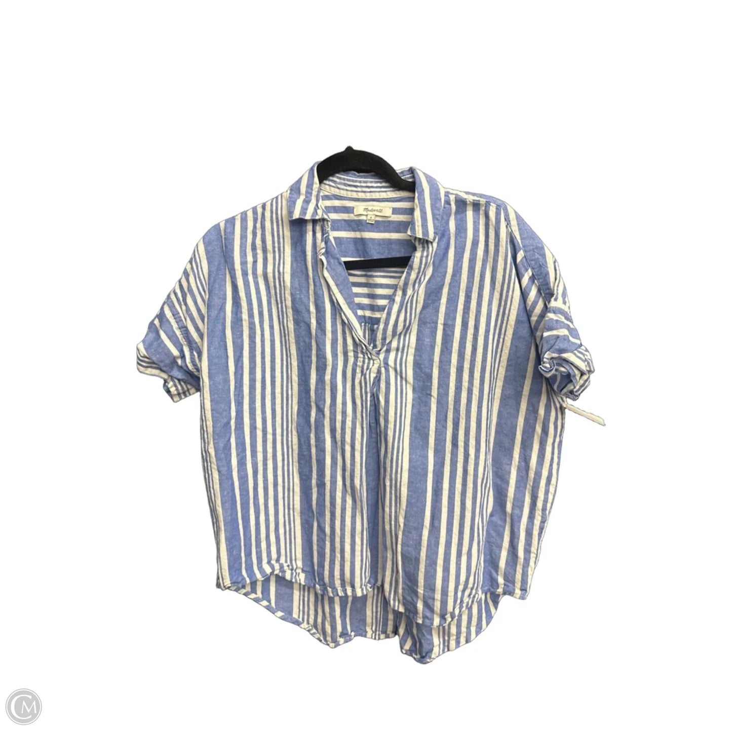 Top Short Sleeve By Madewell In Striped Pattern, Size: S
