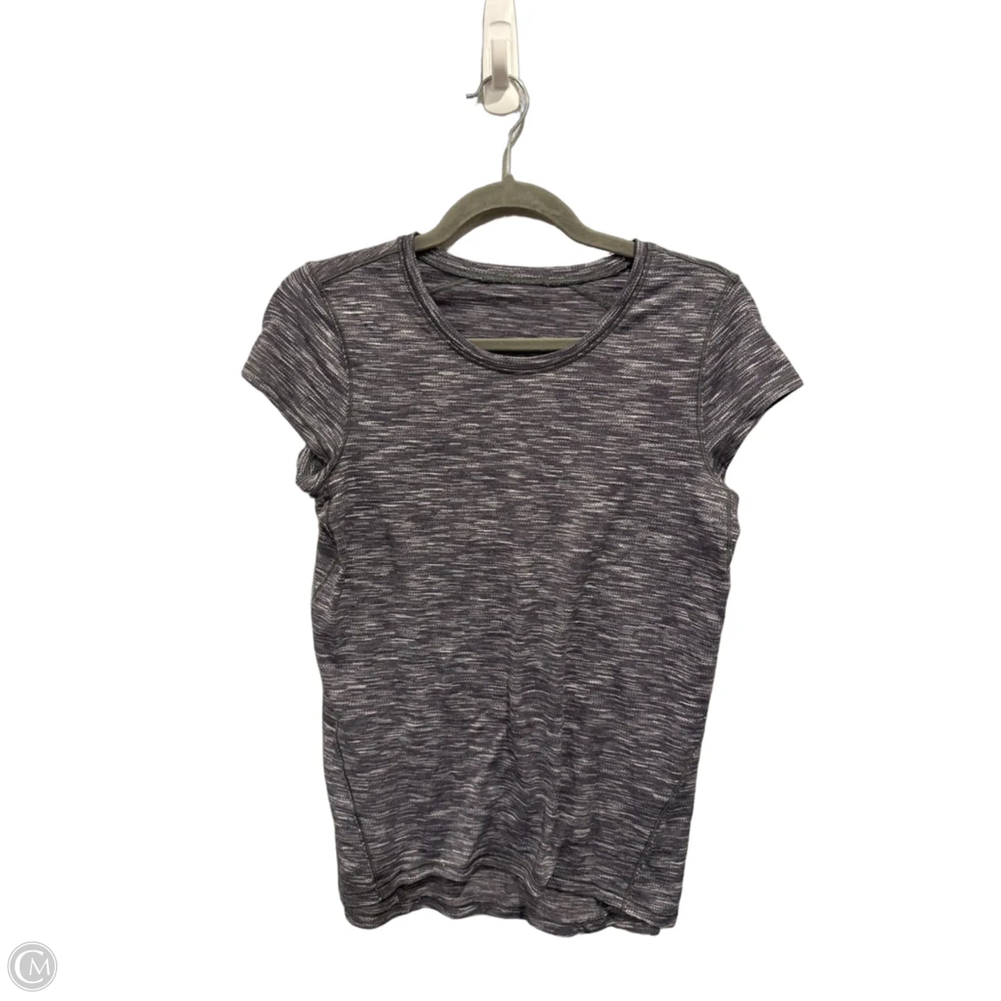 Athletic Top Short Sleeve By Lululemon In Grey, Size: M