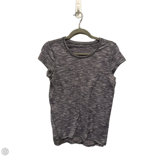 Athletic Top Short Sleeve By Lululemon In Grey, Size: M