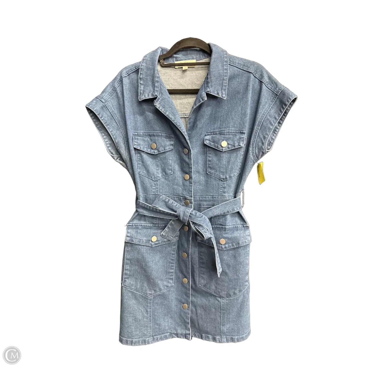 Dress Casual Midi By Peach Love Cream California In Blue Denim, Size: M