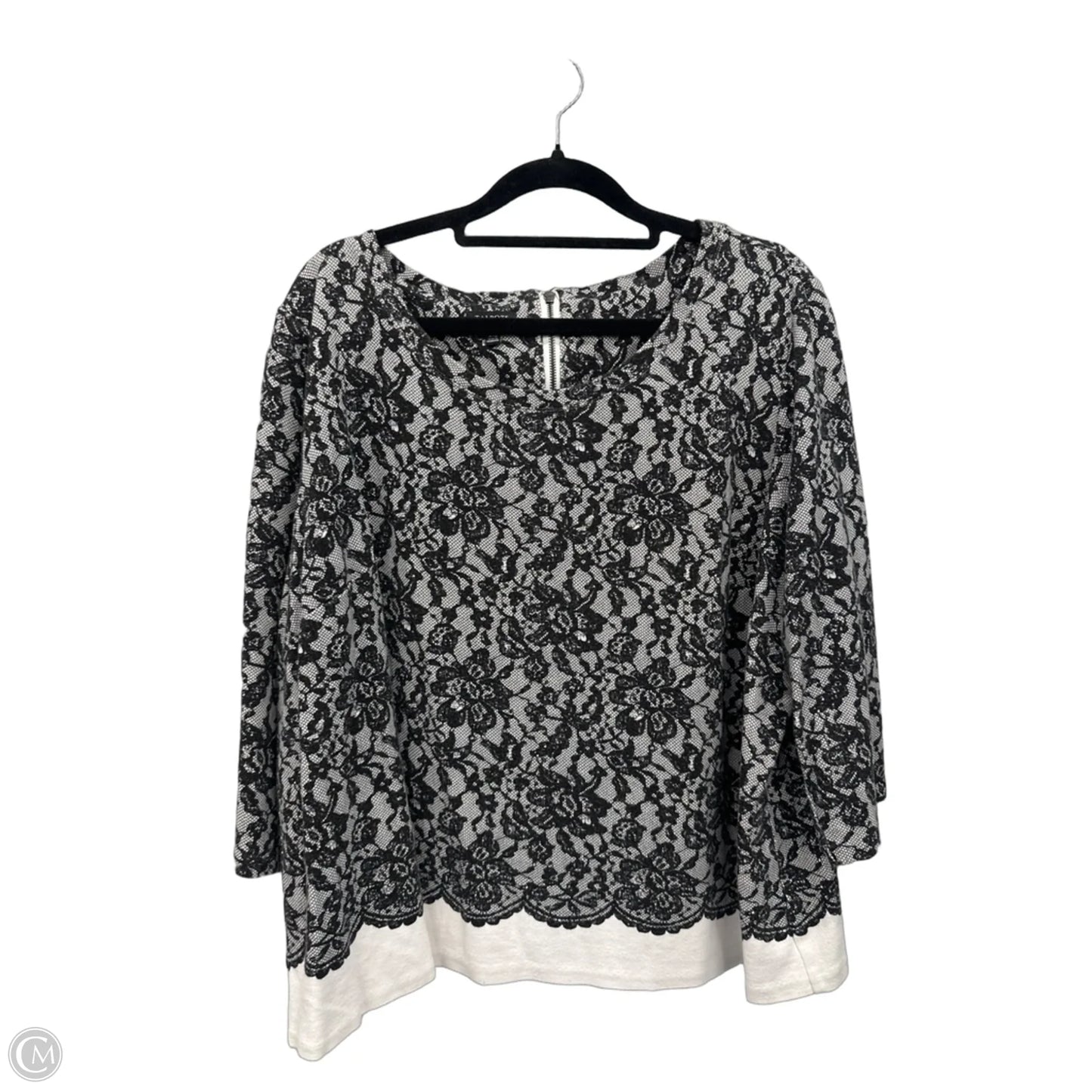 Top Long Sleeve By Talbots In Black & White, Size: 2x