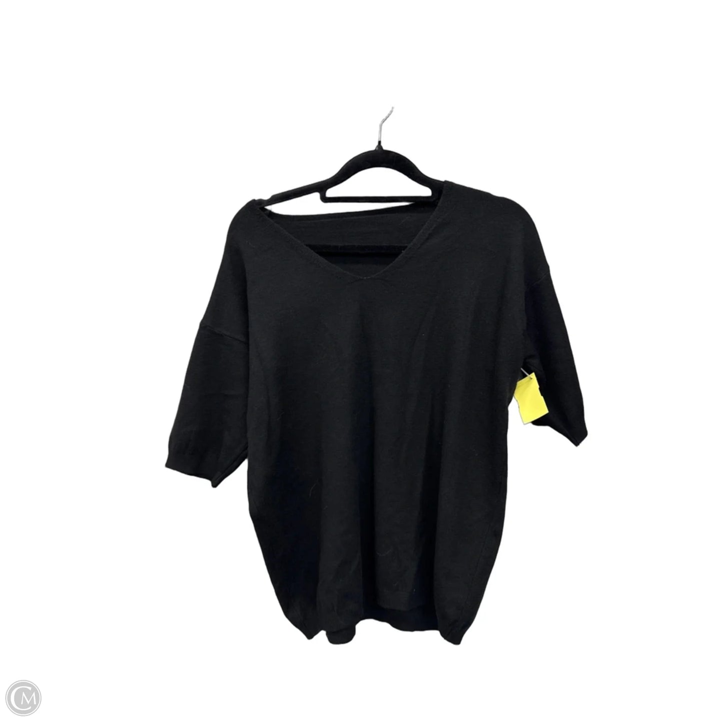 Sweater Short Sleeve By Clothes Mentor In Black, Size: M