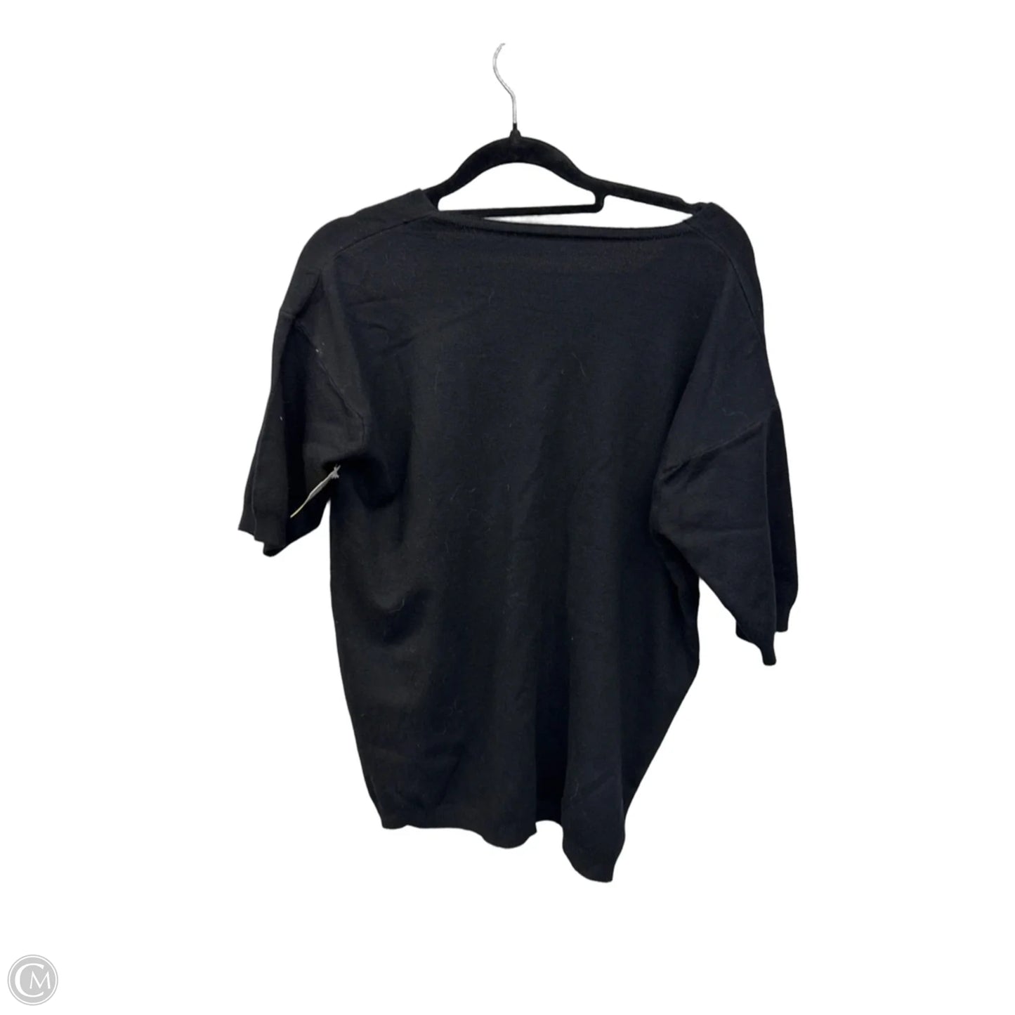 Sweater Short Sleeve By Clothes Mentor In Black, Size: M