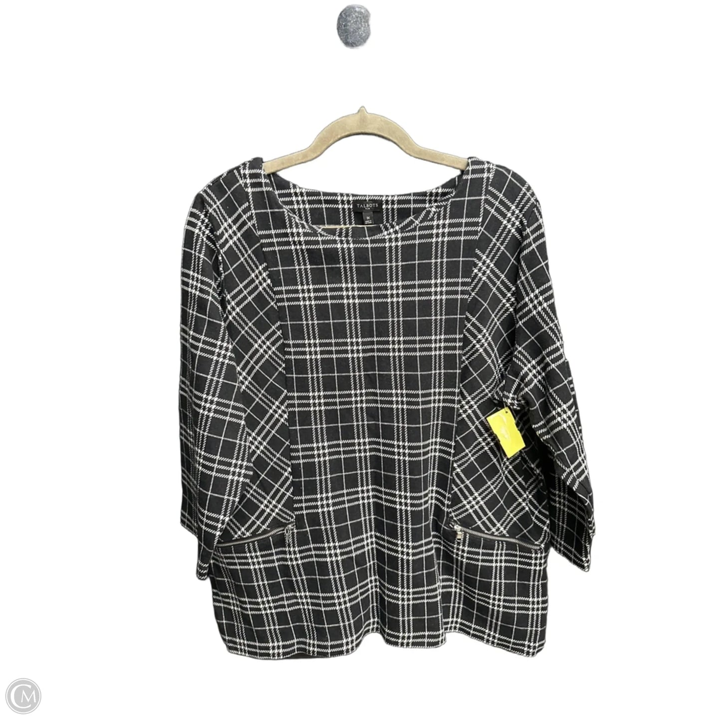 Top Long Sleeve By Talbots In Plaid Pattern, Size: Xl