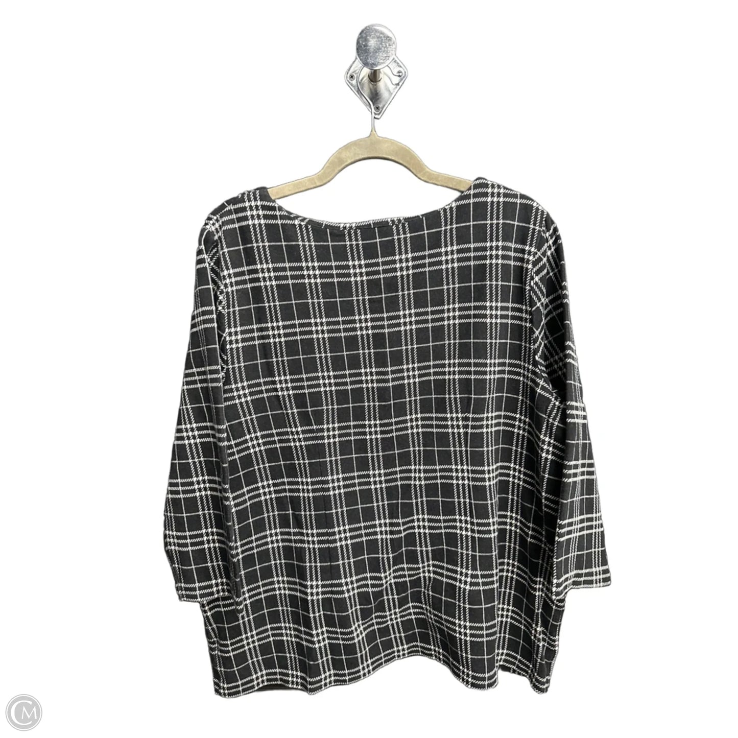 Top Long Sleeve By Talbots In Plaid Pattern, Size: Xl