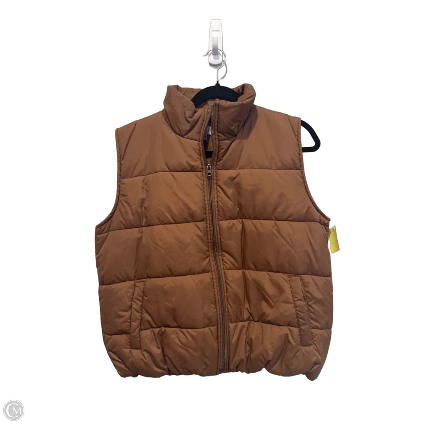 Vest Puffer & Quilted By Clothes Mentor In Brown, Size: L