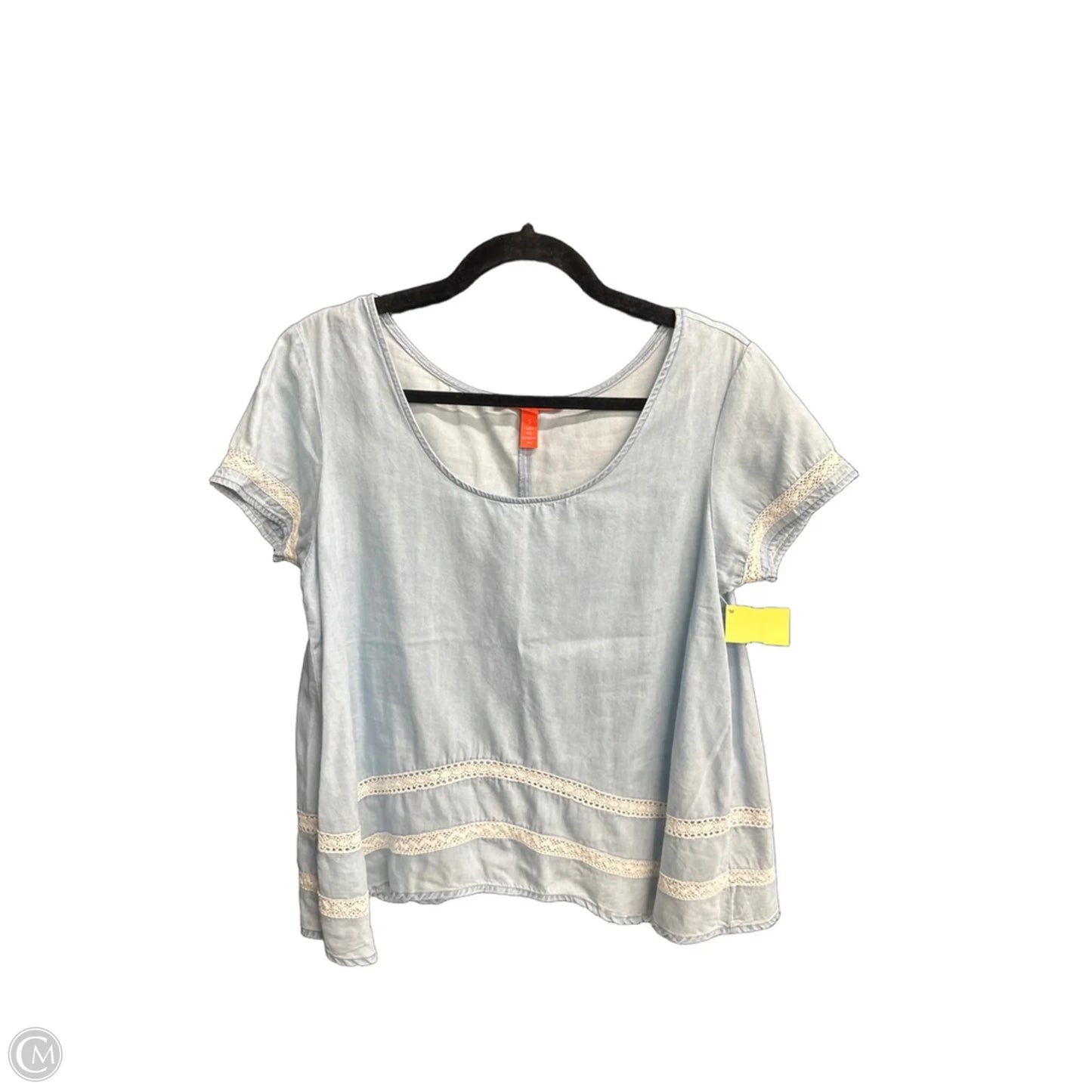 Top Short Sleeve By Chelsea And Violet In Blue Denim, Size: S