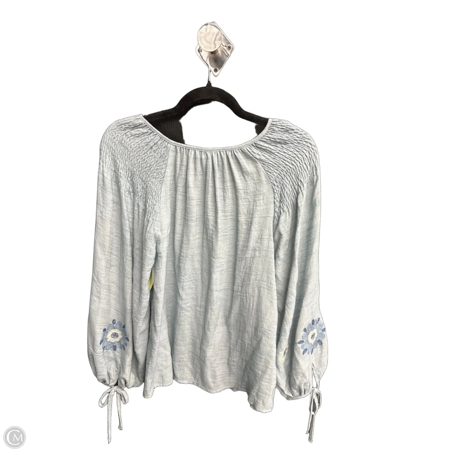 Top Long Sleeve By Blu Pepper In Blue, Size: S