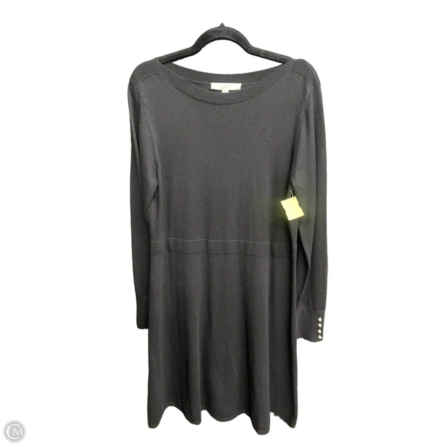 Dress Casual Midi By Loft In Black, Size: L
