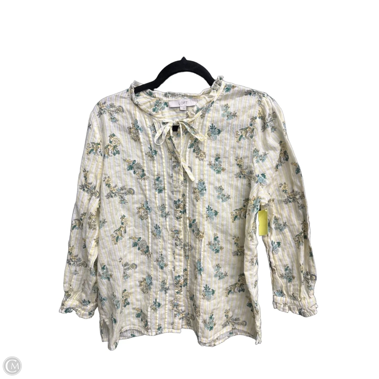 Top Long Sleeve By Loft In Floral Print, Size: L