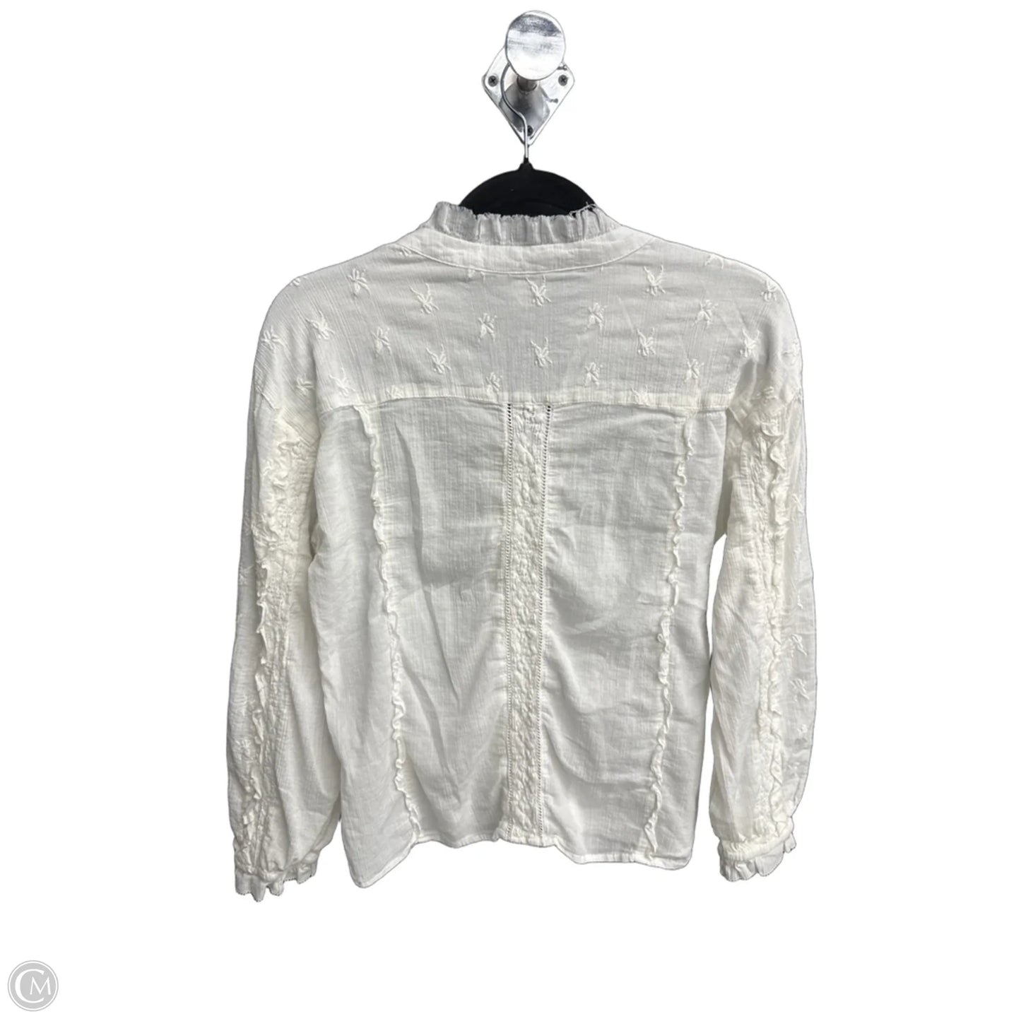 Top Long Sleeve By Versona In White, Size: S