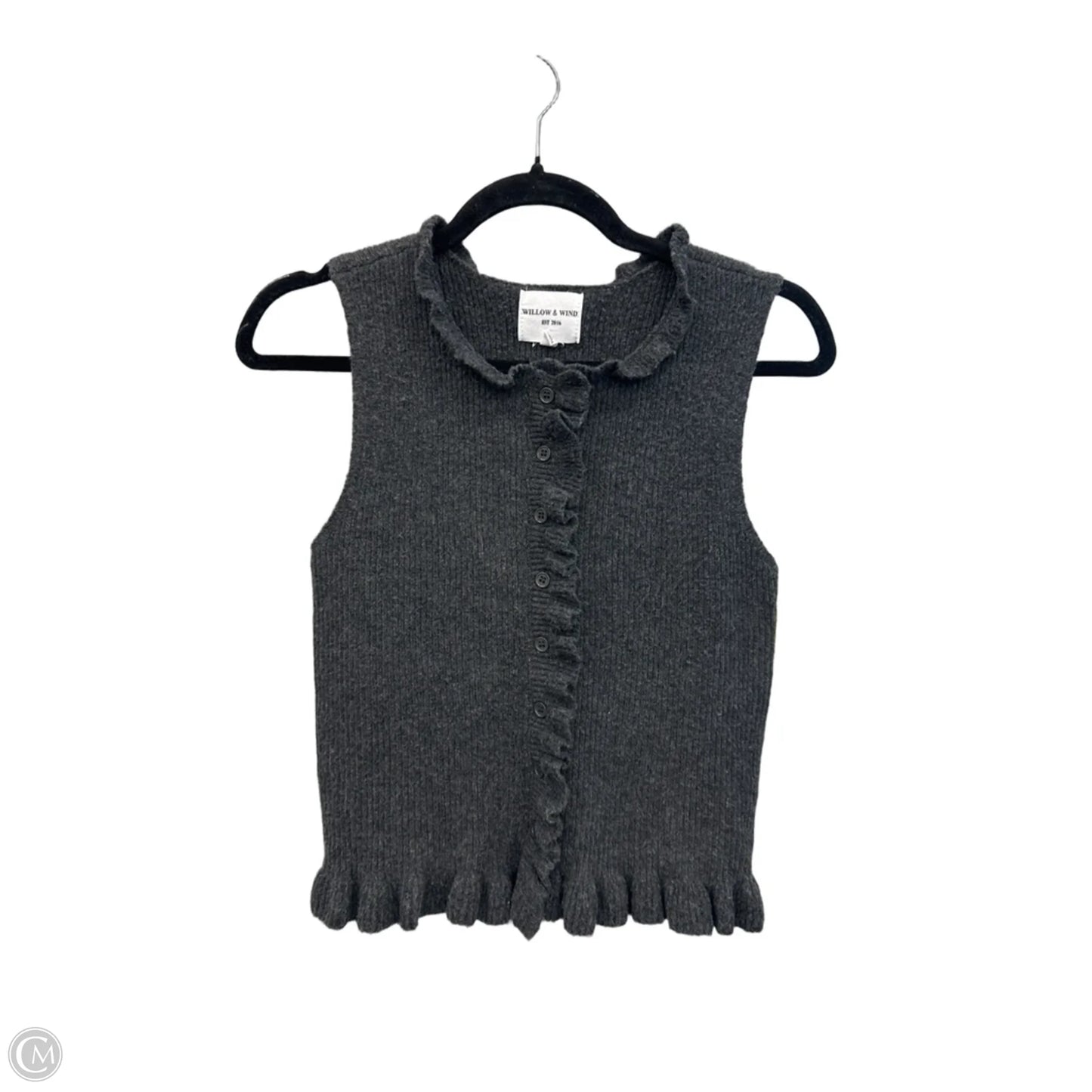 Vest Sweater By Willow & Wind In Grey, Size: S