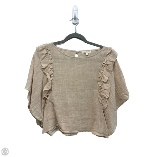 Top Short Sleeve By Clothes Mentor In Cream, Size: M