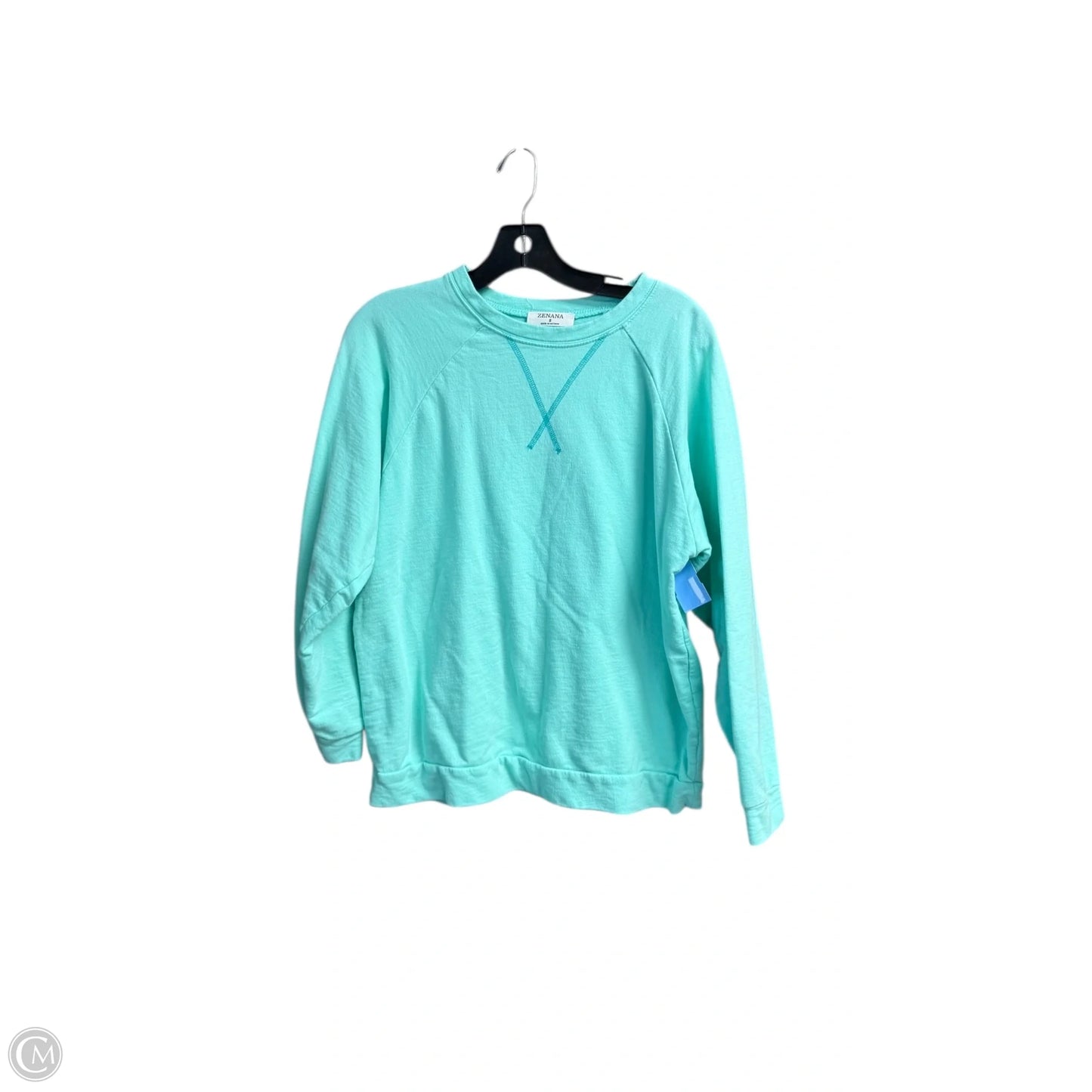 Top Long Sleeve By Zenana In Teal, Size: S