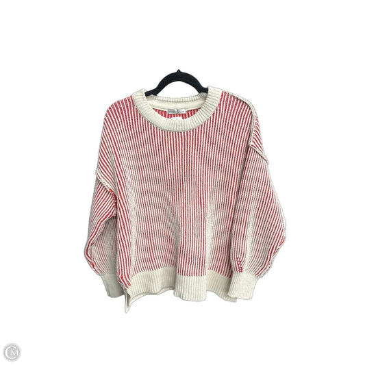 Sweater By Zenana In Cream & Red, Size: M