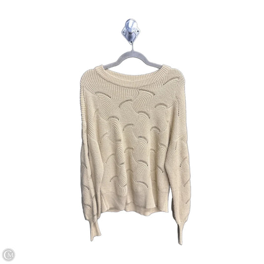 Sweater By Clothes Mentor In Cream, Size: L