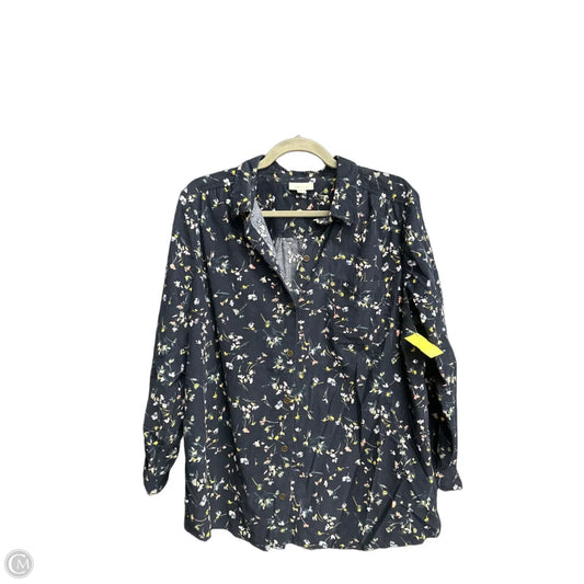 Top Long Sleeve By J. Jill In Floral Print, Size: L