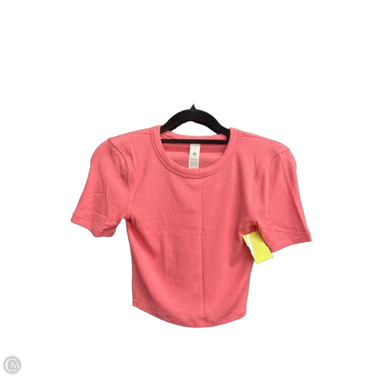 Athletic Top Short Sleeve By Lululemon In Pink, Size: Xs