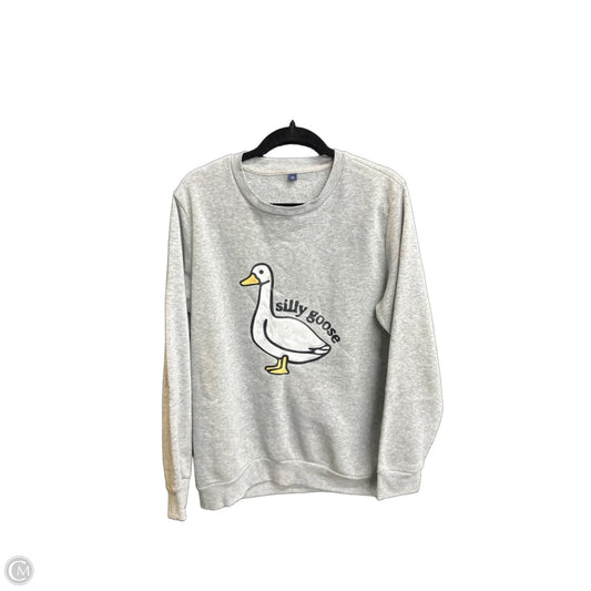 Sweatshirt Crewneck By Clothes Mentor In Grey, Size: M