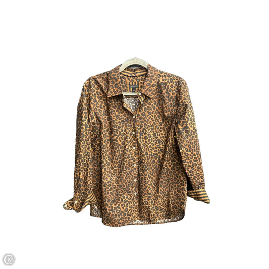 Top Long Sleeve By Talbots In Leopard Print, Size: M