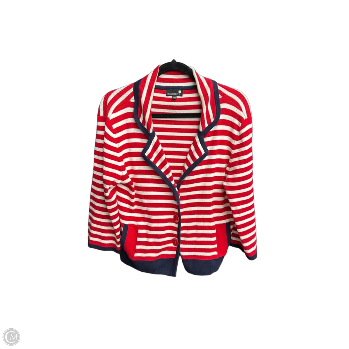 Cardigan By Clothes Mentor In Striped Pattern, Size: L