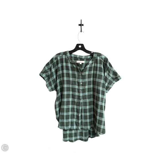 Top Short Sleeve By Loft In Green, Size: S