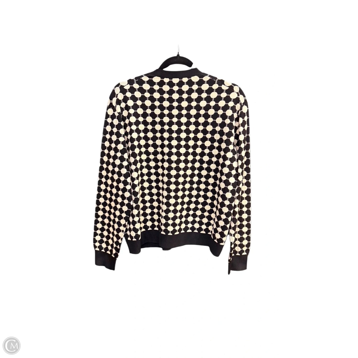 Cardigan Designer By Tory Burch In Black & Cream, Size: Xl