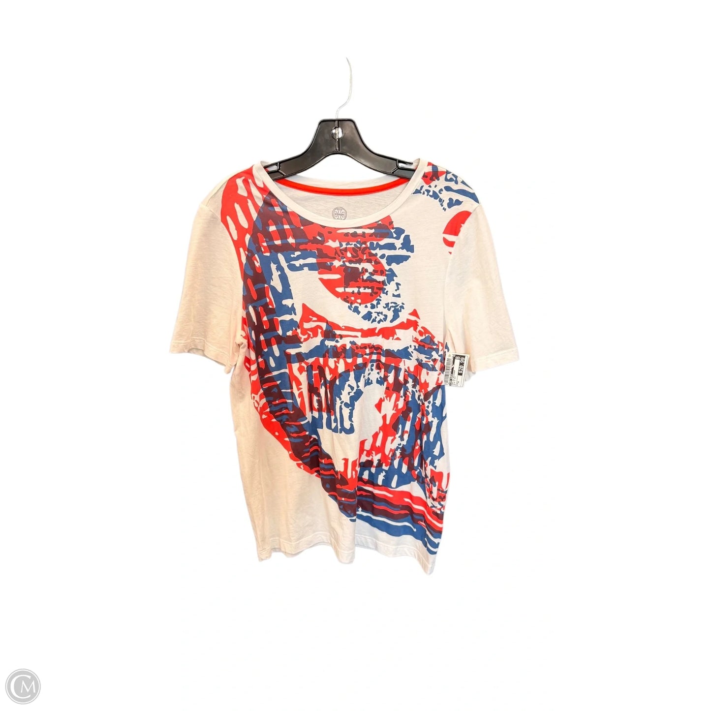 Top Short Sleeve Designer By Tory Burch In Blue & Red, Size: M