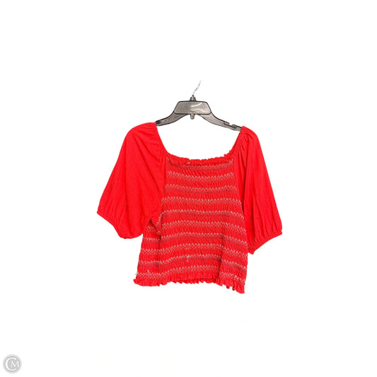 Top Short Sleeve By Loft In Red, Size: L