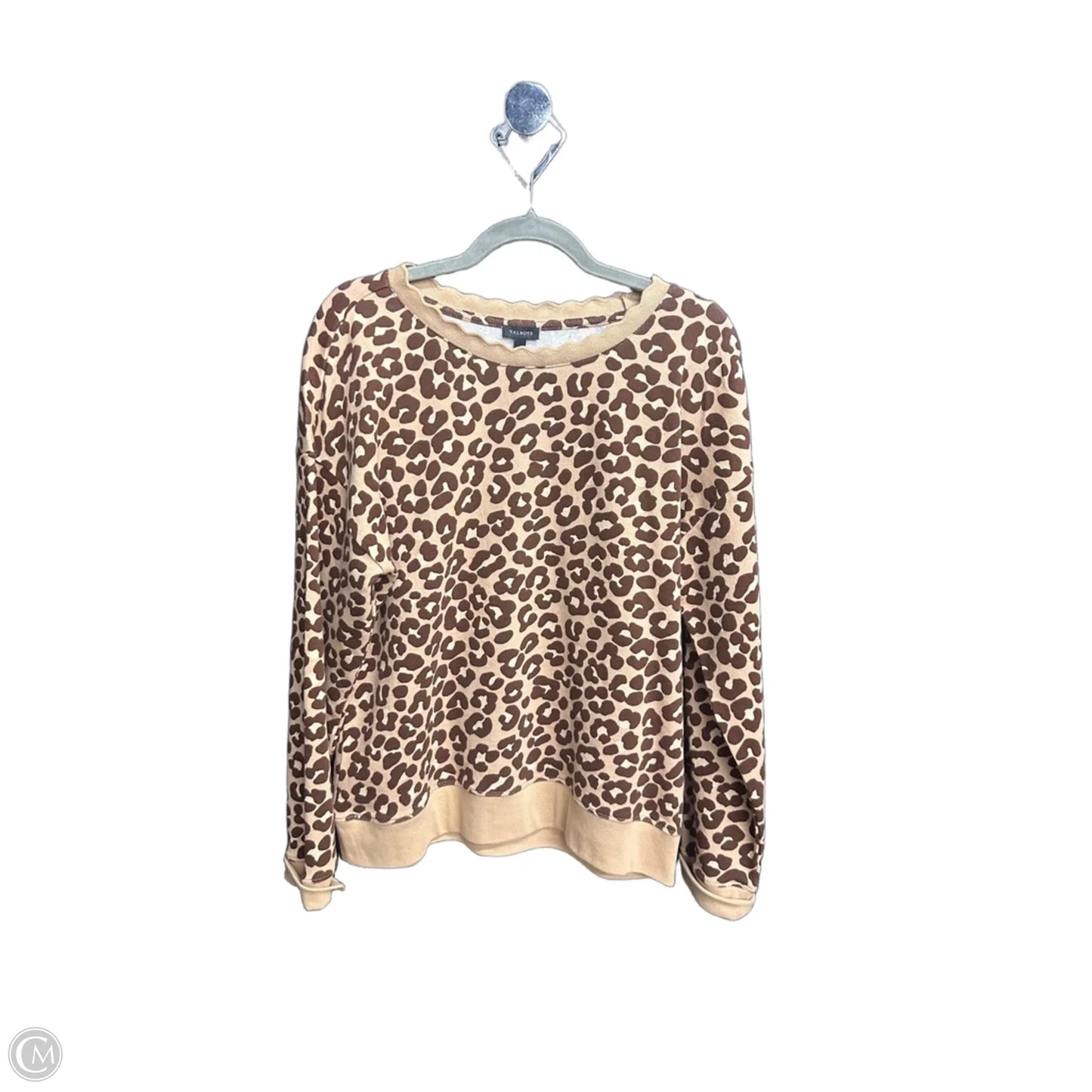 Top Long Sleeve By Talbots In Leopard Print, Size: L
