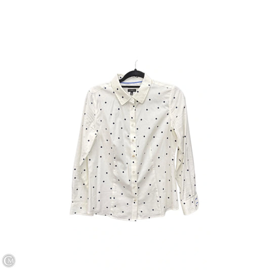Top Long Sleeve By Talbots In Polkadot Pattern, Size: M