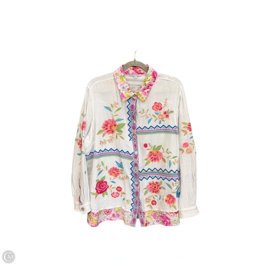 Top Long Sleeve By John Mark In Floral Print, Size: Xl