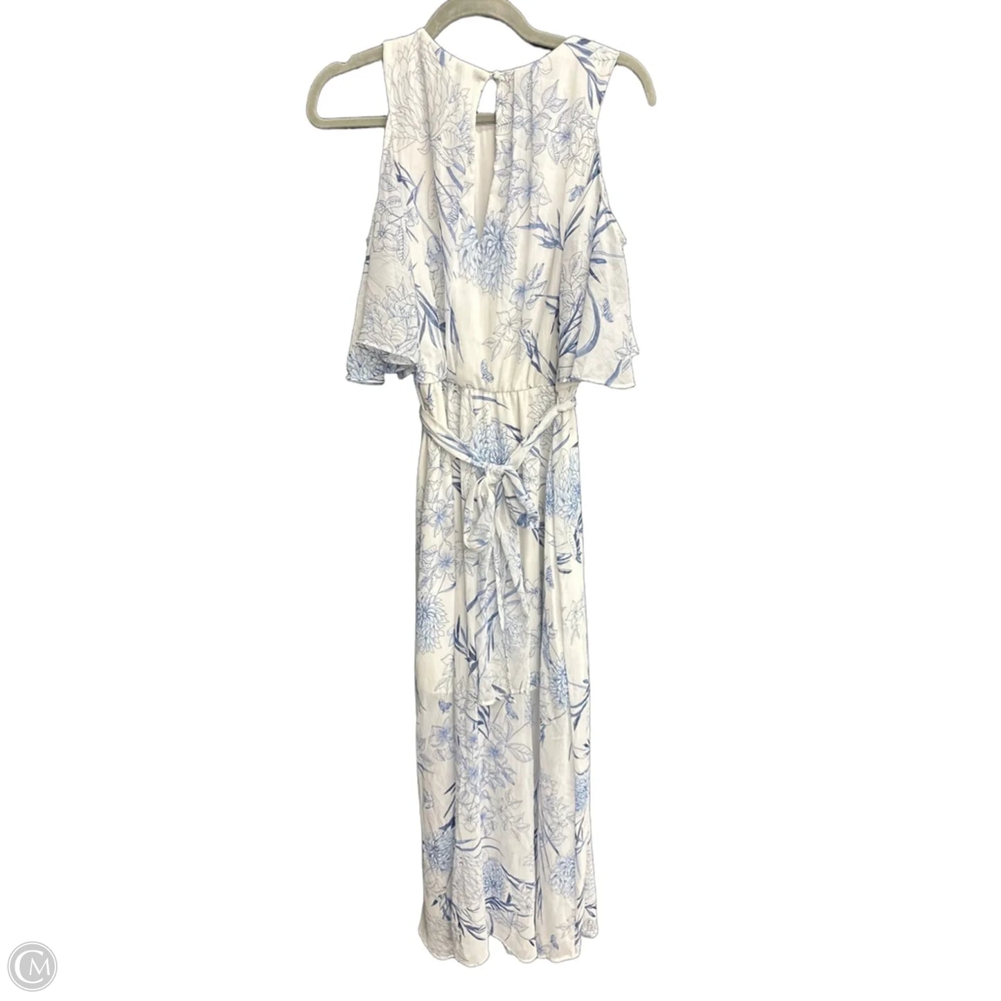 Dress Casual Maxi By Calvin Klein In Blue & White, Size: M