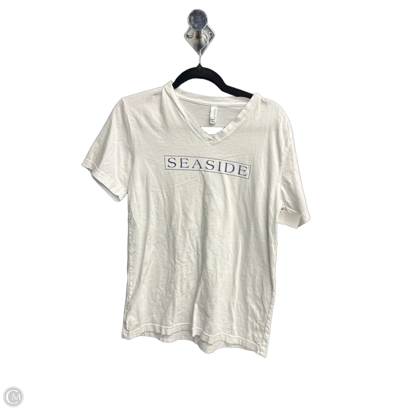 Top Short Sleeve By Canvas In White, Size: M