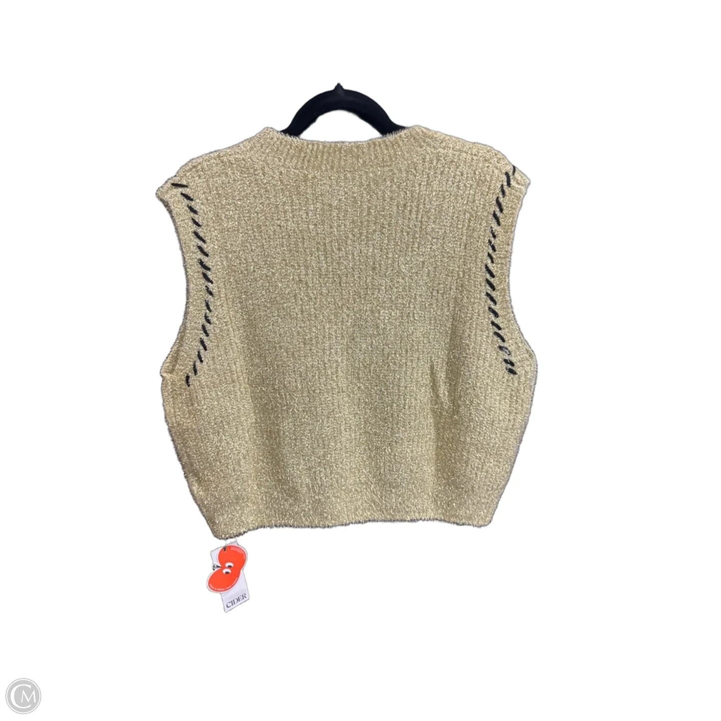 Vest Sweater By Cider In Gold, Size: M
