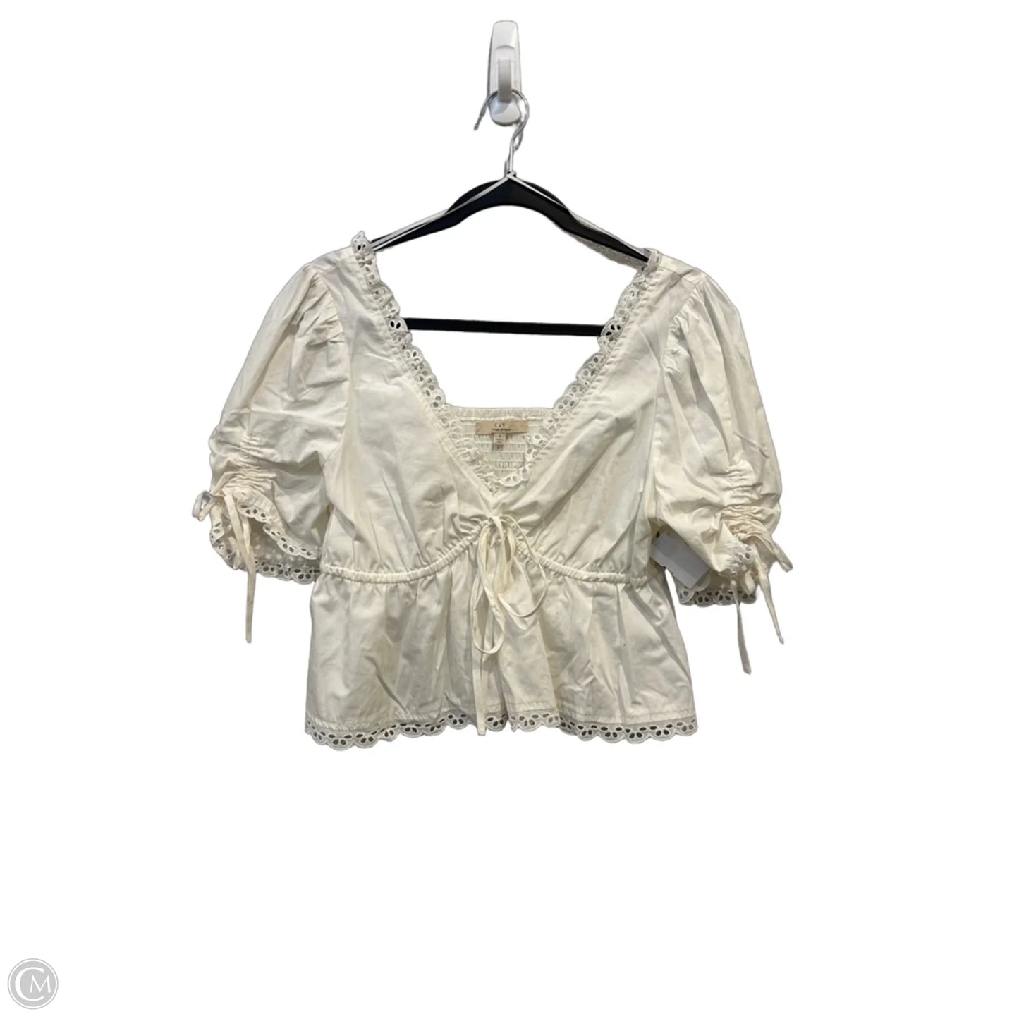 Top Short Sleeve By Chelsea And Violet In White, Size: S
