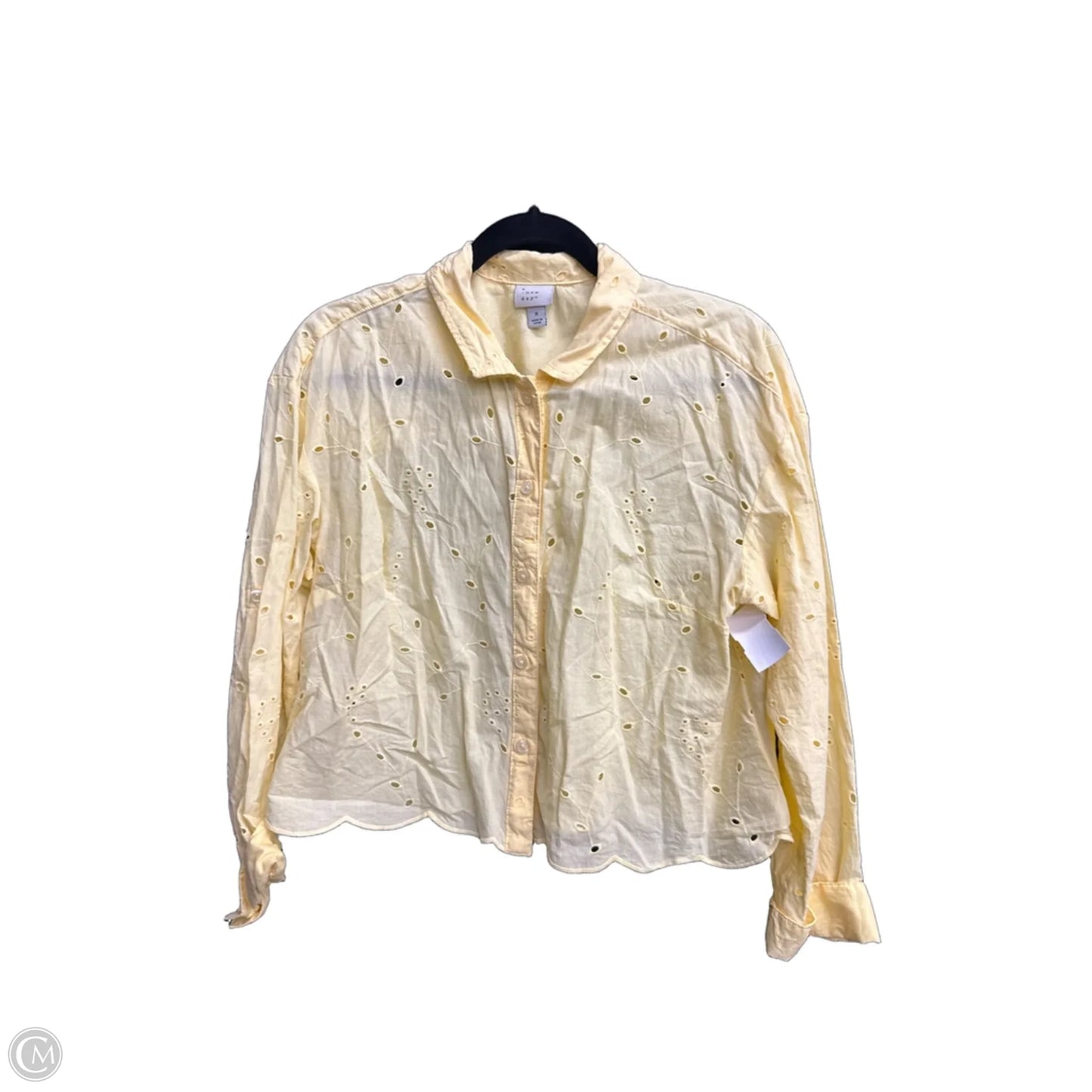 Top Long Sleeve By A New Day In Yellow, Size: M