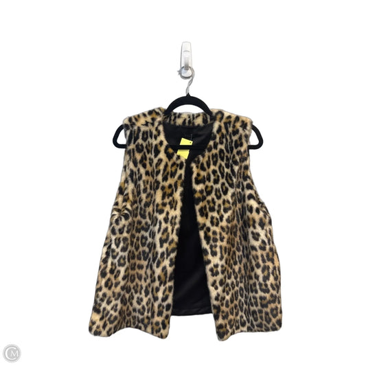 Vest Faux Fur & Sherpa By Talbots In Animal Print, Size: L
