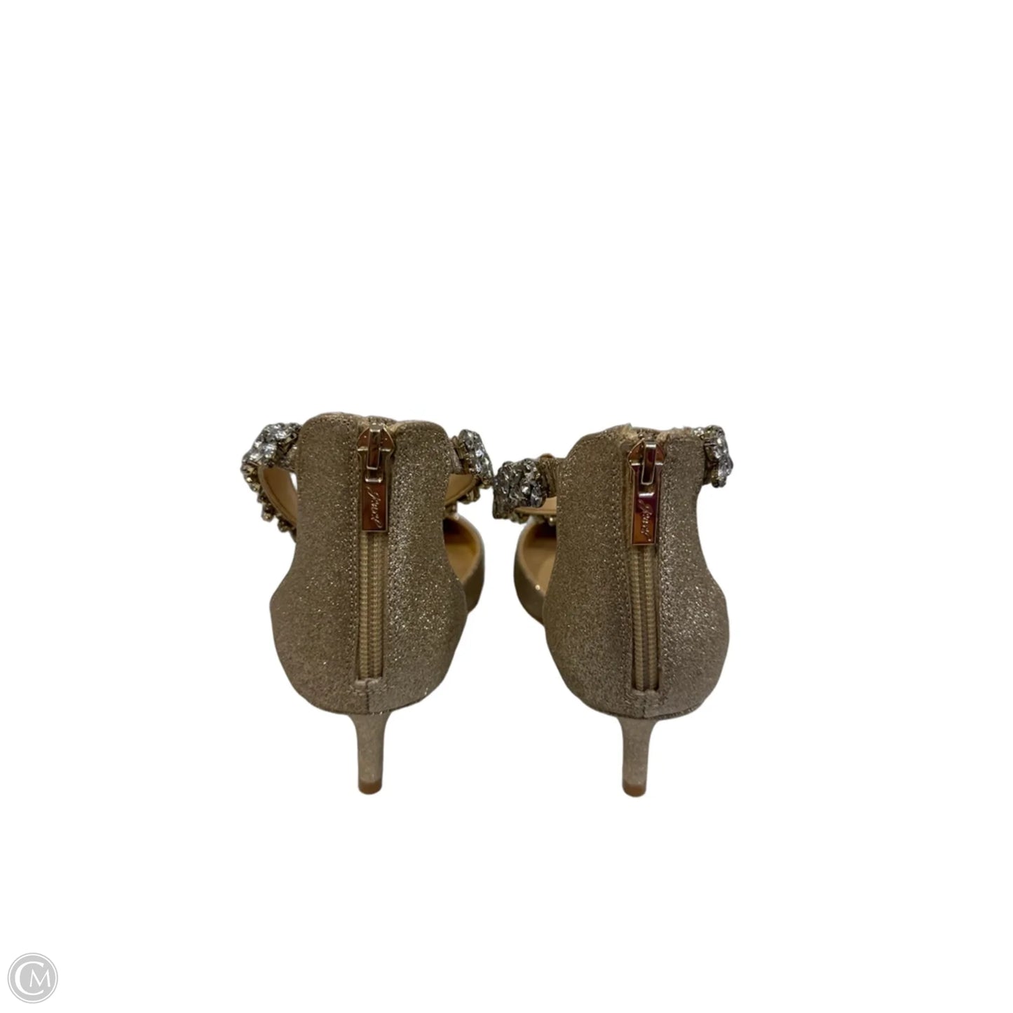 Shoes Heels Kitten By Badgley Mischka In Cream & Silver, Size: 9.5