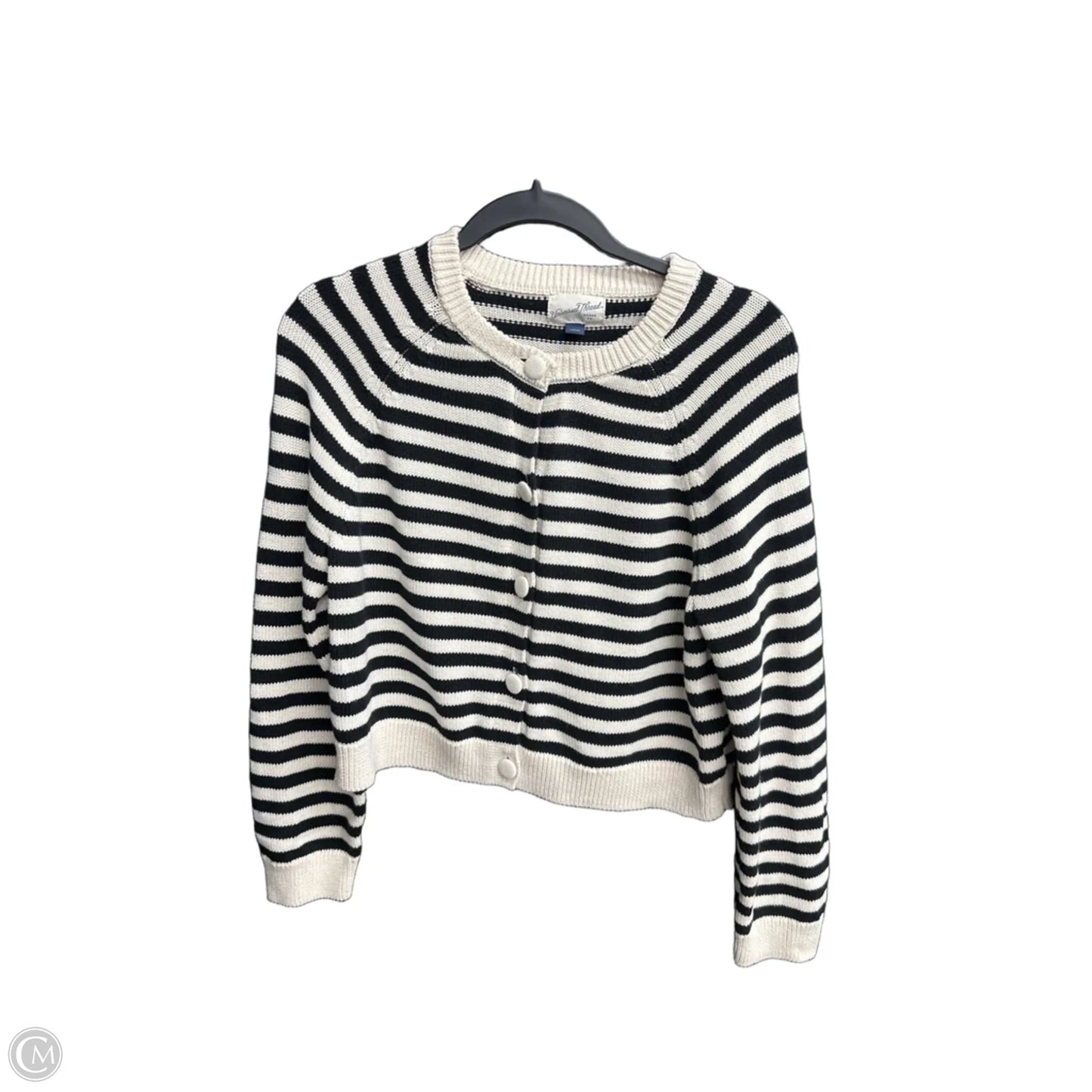 Sweater Cardigan By Universal Thread In Striped Pattern, Size: S