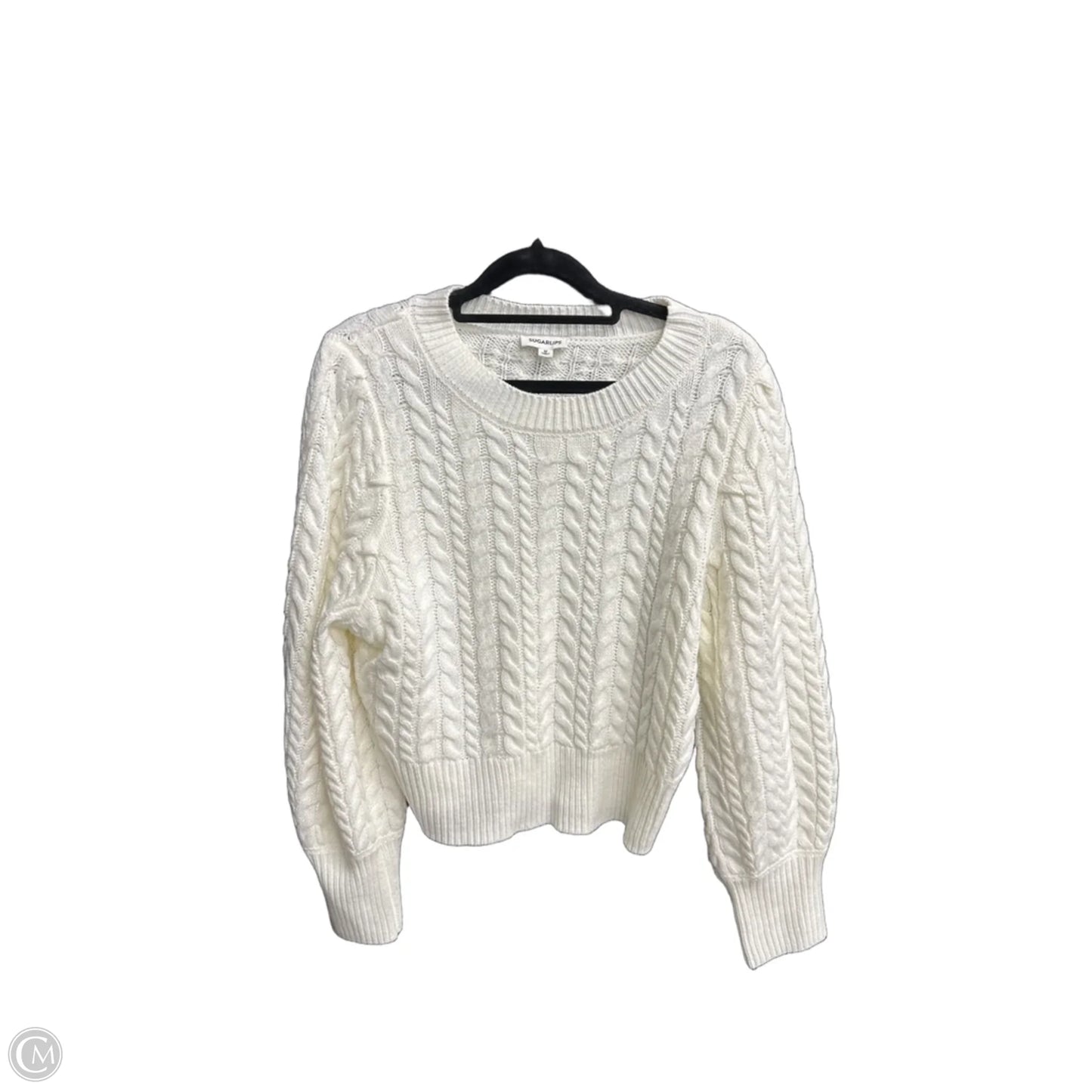 Sweater By Sugar Lips In White, Size: M