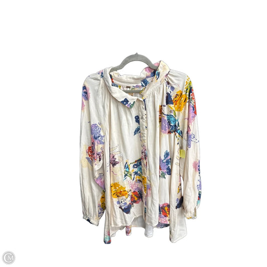 Top Long Sleeve By Free People In Floral Print, Size: S
