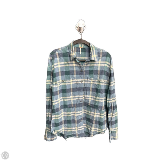 Top Long Sleeve By Free People In Plaid Pattern, Size: Xs