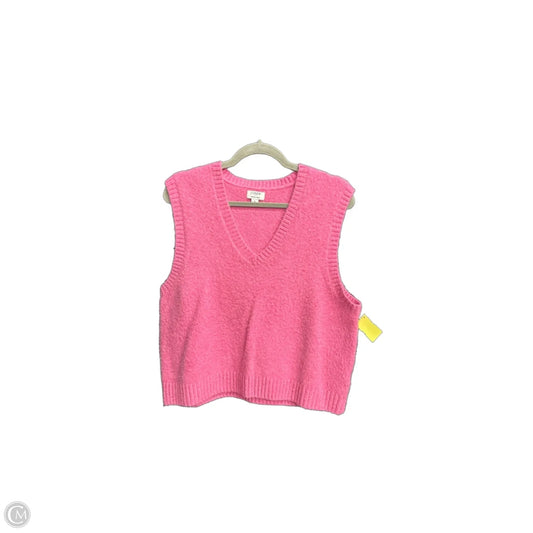 Vest Sweater By J. Crew In Pink, Size: L