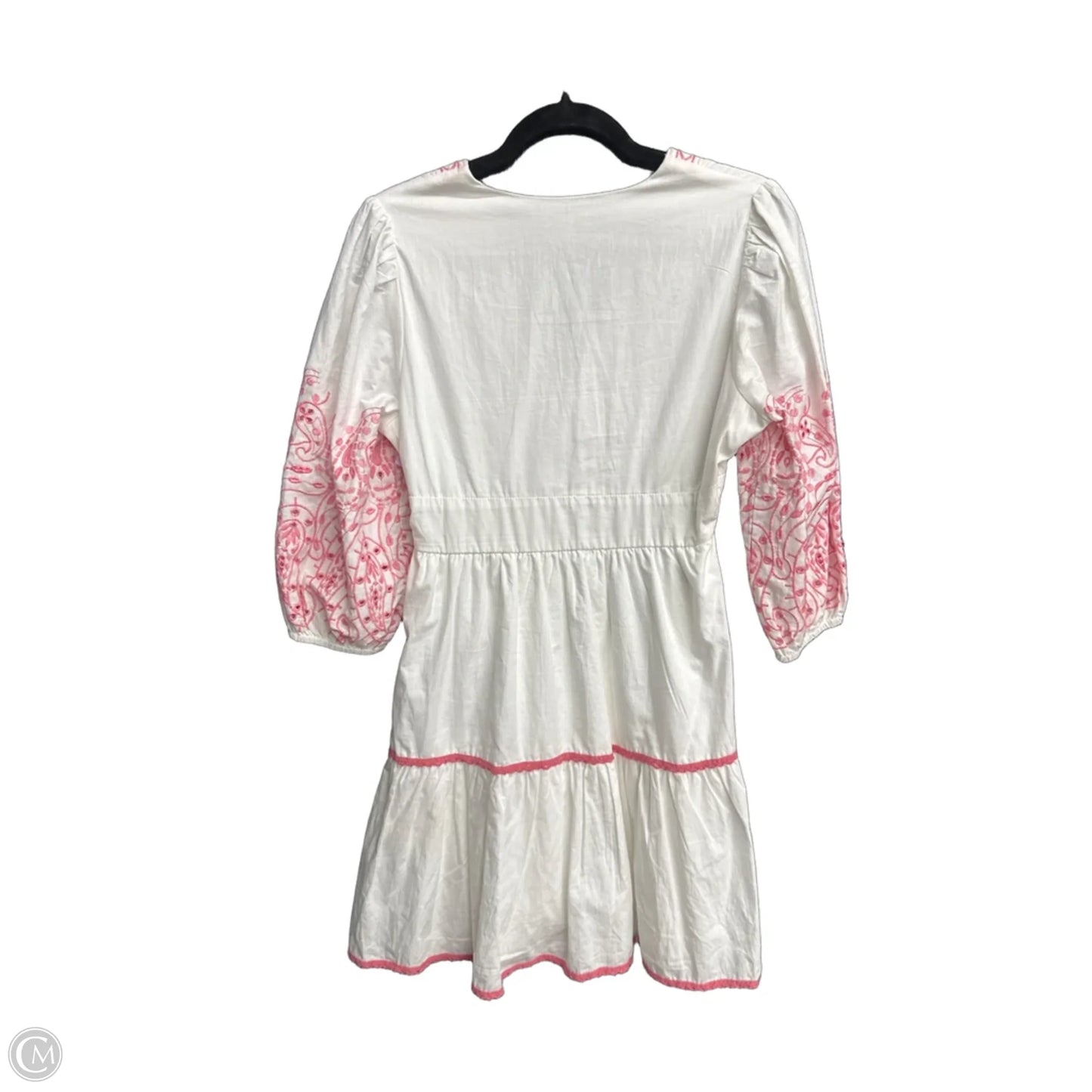 Dress Casual Midi By Versona In Pink & White, Size: Xs
