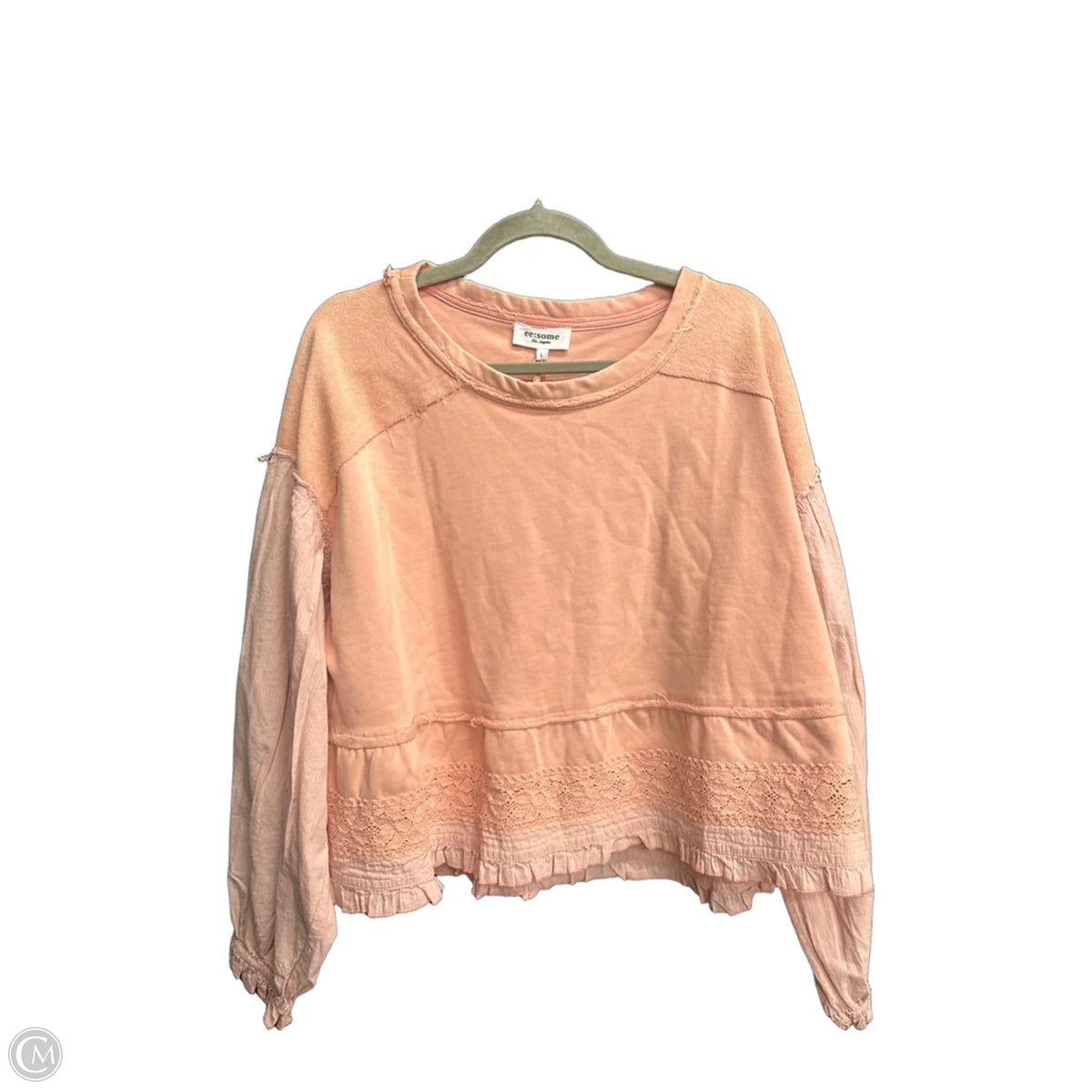 Top Long Sleeve By Eesome In Pink, Size: L