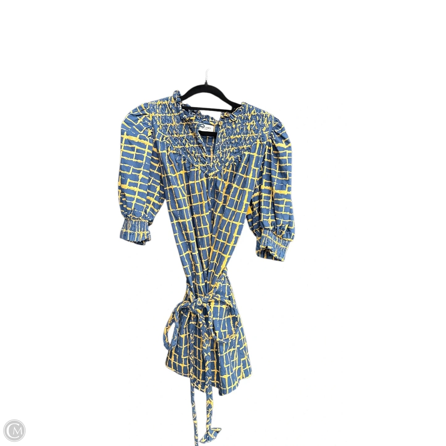 Dress Casual Short By Clothes Mentor In Blue & Yellow, Size: S